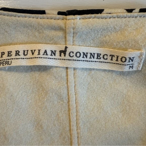 Peruvian Connection | Serengeti Sheath Black and Cream Midi Dress | Sz M - Picture 7 of 8